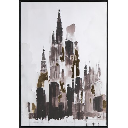 Obraz METROPOLIS 5 miejski pejzaż - kolaż drukowany na płótnie 50 x 70 cm szary,czarny | Eurofirany