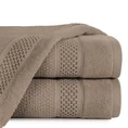 Ręcznik DANNY bawełniany o ryżowej strukturze podkreślony żakardową bordiurą o wypukłym wzorze - 70 x 140 cm - brązowy 1