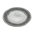 Patera PETRA z porcelany zdobiona kryształami - ∅ 30 x 2 cm - srebrny 1