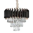 Lampa wisząca KORNELIA z metalu i kryształów w stylu art deco -  - czarny 7