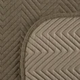 EUROFIRANY PREMIUM Narzuta LEN z tkaniny o strukturze lnu pikowana w wzór jodełki - 170 x 210 cm - ciemnobeżowy 4