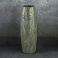 Wazon ceramiczny DARA z wytłaczanym wzorem liści - ∅ 14 x 40 cm - turkusowy 1