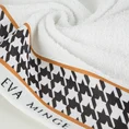 EVA MINGE Ręcznik MINGE 1 z bordiurą zdobioną fantazyjnym nadrukiem w pepitkę - 50 x 90 cm - biały 5