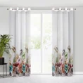 Dekoracja okienna NIKOLA z delikatnego tiulu z nadrukiem egzotycznych kwiatów i liści - 140 x 250 cm - biały 2