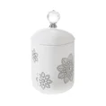 Dekoracyjny porcelanowy pojemnik ALIUM dekorowany nadrukiem i kryształami - ∅ 10 x 14 cm - biały 1