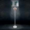 LIMITED COLLECTION Lampa stojąca SALVIA na metalowej podstawie z szklaną kula z efektem ombre z welwetowym abażurem ŚWIEŻOŚĆ SZAŁWII - ∅ 43 x 157 cm - szałwiowy 1