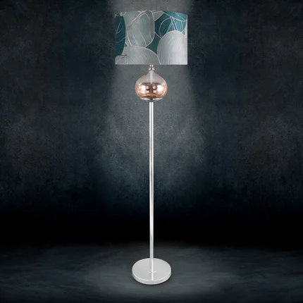 LIMITED COLLECTION Lampa stojąca SALVIA na metalowej podstawie z szklaną kula z efektem ombre z welwetowym abażurem ŚWIEŻOŚĆ SZAŁWII LIMITED COLLECTION Lampa stojąca SALVIA na metalowej podstawie z szklaną kula z efektem ombre z welwetowym abażurem ŚWIEŻOŚĆ SZAŁWII - ∅ 43 x 157 cm