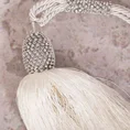 Dekoracyjny sznur do upięć z chwostem dekorowany kryształkami glamour - 70 cm - biały 3