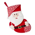 Skarpeta świąteczna MORYS z  trójwymiarową aplikacją z Mikołajem - 50 cm - biały 1