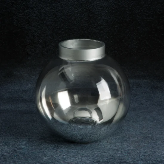 Świecznik ZOJA z dwubarwnego szkła artystycznego - ∅ 15 x 15 cm - srebrny