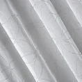 Firana z matowej etaminy zdobiona w górnej części wzorem z cyrkonii - 140 x 250 cm - biały 6