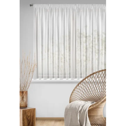 DESIGN 91 Firana ALEXA z gładkiej przezroczystej mikrosiateczki z mocnym połyskiem DESIGN 91 Firana ALEXA z gładkiej przezroczystej mikrosiateczki z mocnym połyskiem - 350 x 150 cm