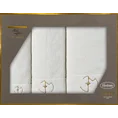EVA MINGE Komplet ręczników GAJA w eleganckim opakowaniu, idealne na prezent - 46 x 36 x 7 cm - kremowy 2