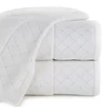 Ręcznik MARTHA z miękką szenilową bordiurą ze srebrnym geometrycznym wzorem, 520 g/m2 - 50 x 90 cm - biały 1
