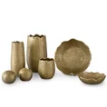Misa ceramiczna SELMA z wytłaczanym wzorem brązowo-złota - ∅ 20 x 6 cm - brązowy 3