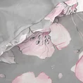 ELLA LINE Komplet pościeli ADELLE z bawełny z motywem różowych kwiatów - 160 x 200 cm, 2 szt. 70 x 80 cm - jasnoszary 4