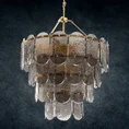 Lampa  DAKOTA ze szklanymi zawieszkami z dymionego szkła - ∅ 67 x 100 cm - złoty 1