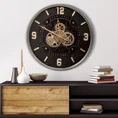 Dekoracyjny zegar ścienny w stylu industrialnym z ruchomymi kołami zębatymi - 60 x 8 x 60 cm - srebrny 6