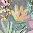 Zasłona welwetowa z motywem barwnych kwiatów i liści - 140 x 250 cm - różowy 7