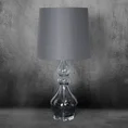 Lampa stołowa TIANA na podstawie ze szkła z abażurem z matowej tkaniny - 32 x 38 x 76 cm - stalowy 1