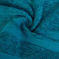 Ręcznik  klasyczny  z amerykańskiej bawełny czesanej z żakardową bordiurą w pasy - 70 x 140 cm - turkusowy 5