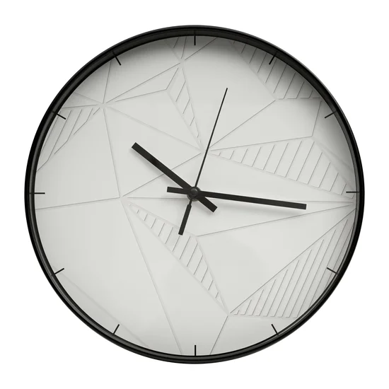 Dekoracyjny zegar ścienny z motywem geometrycznym, styl nowoczesny, średnica 30 cm - 30 x 4 x 30 cm - kremowy