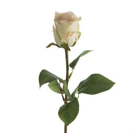 RÓŻA kwiat sztuczny dekoracyjny z płatkami z jedwabistej tkaniny 68 cm kremowy,jasnoróżowy