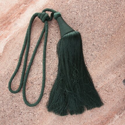 Dekoracyjny sznur do zasłon KAJA upinacz z ozdobnym chwostem 76 cm ciemnozielony