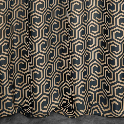DESIGN 91 Zasłona JULIET z tkaniny typu oxford z motywem geometrycznym DESIGN 91 Zasłona JULIET z tkaniny typu oxford z motywem geometrycznym - 140 x 250 cm