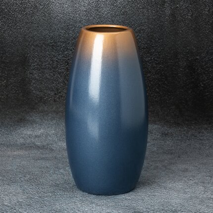Wazon ceramiczny NESSA z efektem ombre ∅ 13 x 26 cm niebieski,złoty