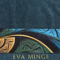 EVA MINGE Ręcznik AMBER z puszystej bawełny z bordiurą zdobioną designerskim nadrukiem - 50 x 90 cm - turkusowy 2