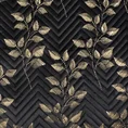 Narzuta na fotel BLINK 2 z miękkiego welwetu pikowana metodą hot press zdobiona nadrukiem złotych liści - 70 x 160 cm - czarny 7