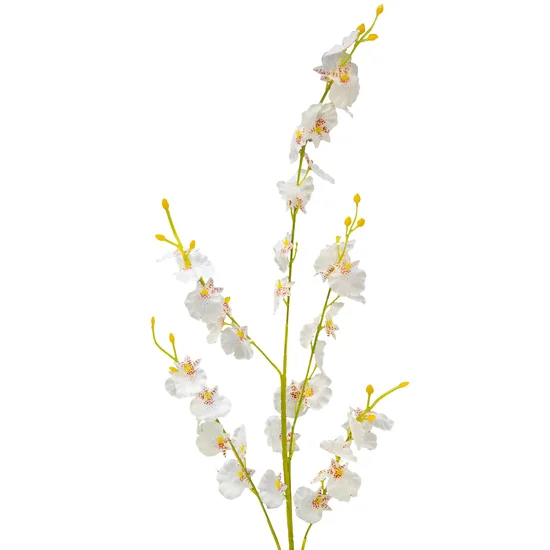 STORCZYK MOTYLNIK gałązka, kwiat sztuczny dekoracyjny - ∅ 4 x 95 cm - biały
