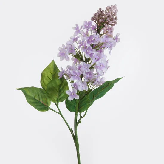 BEZ LILAK kwiat sztuczny dekoracyjny z płatkami z jedwabistej tkaniny - 63 cm - jasnofioletowy