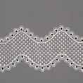 Tkanina firanowa delikatna siateczka ozdobiona ażurowym haftem - 280 cm - kremowy 4