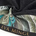 EWA MINGE Ręcznik ALES z bordiurą zdobioną designerskim nadrukiem - 50 x 90 cm - czarny 5