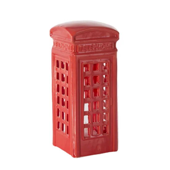 Figurka ceramiczna angielska budka telefoniczna - 8 x 8 x 20 cm - czerwony