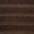 Ręcznik klasyczny z bordiurą podkreśloną błyszczącą nicią - 70 x 140 cm - brązowy 2