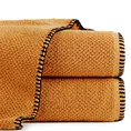 Ręcznik MABEL z kontrastującym obszyciem na krawędzi - 70 x 140 cm - pomarańczowy 1