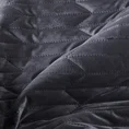 Narzuta z miękkiego i matowego welwetu pikowana metodą hot press w geometryczny wzór - 170 x 210 cm - czarny 4