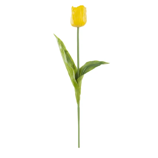 Kwiat dekoracyjny TULIPAN 9 - dł.65cm dł.kwiat 8cm - żółty