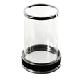 Świecznik dekoracyjny SUZIE z metalu ze szklanym kloszem dekorowany czarnymi kryształkami - ∅ 17 x 25 cm - czarny 1
