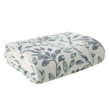 DESIGN 91 Narzuta CLARISSA pikowana metodą hot press z nadrukiem gałązek DESIGN 91 Narzuta CLARISSA pikowana metodą hot press z nadrukiem gałązek - 200 x 220 cm