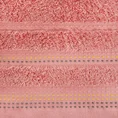 Ręcznik POLA z żakardową bordiurą zdobioną stebnowaniem - 50 x 90 cm - pomarańczowy 2
