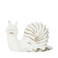 Figurka dekoracyjna ślimak w stylu shabby chic o przecieranych brzegach - 21 x 14 x 12 cm - biały 1