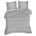 NOVA COLOUR Poszewka na poduszkę bawełniana z satynowym połyskiem i ozdobną kantą - 50 x 70 cm - stalowy 6