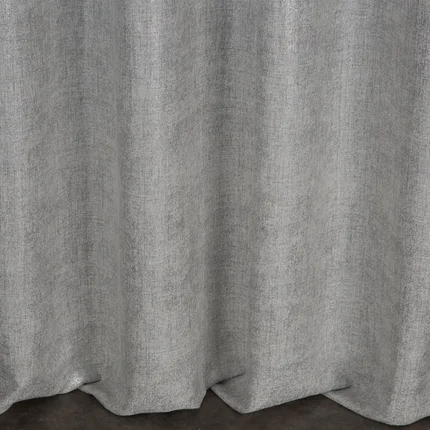 Zasłona srebrna o płóciennym splocie ze złotym połyskiem 140x250 cm przelotka BLANKA Zasłona srebrna o płóciennym splocie ze złotym połyskiem 140x250 cm przelotka BLANKA - 140 x 250 cm
