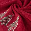 Ręcznik świąteczny SANTA 15 bawełniany z aplikacją z choinkami i drobnymi kryształkami - 70 x 140 cm - czerwony 5