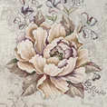 Bieżnik z grubszej tkaniny gobelinowej z nicią szenilową z motywem kwiatów - 40 x 100 cm - naturalny 2