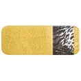 EWA MINGE Ręcznik AGNESE  z bordiurą zdobioną designerskim nadrukiem z motywem zwierzęcym - 50 x 90 cm - musztardowy 3